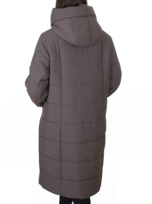 A615 GRAY/BEIGE Пальто зимнее женское (верблюжья шерсть, 120 гр. холлофайбер) - Фабричный китай фото 6