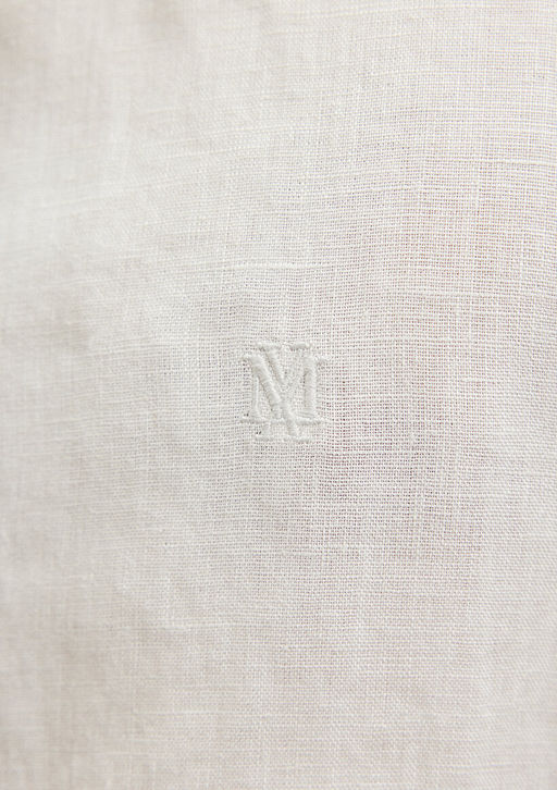 Bej Keten Gomlek - Mavi фото 6