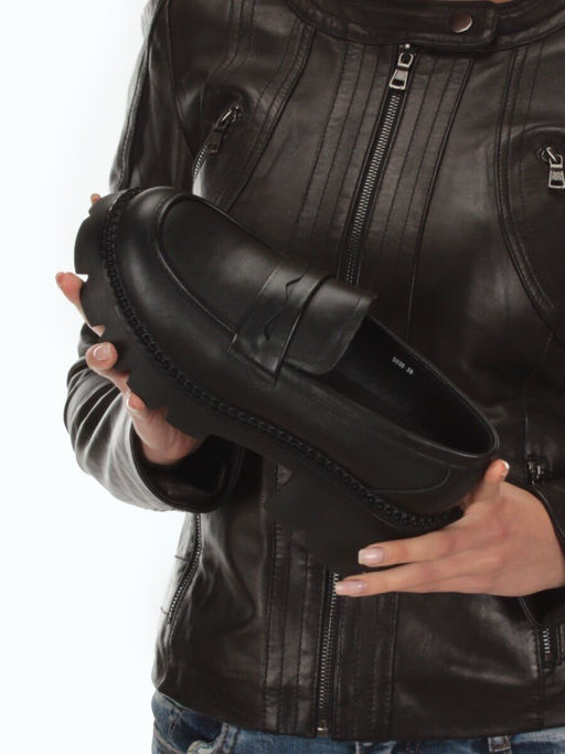 03-5938 BLACK Лоферы женские (натуральная кожа) - Фабричный китай фото 2