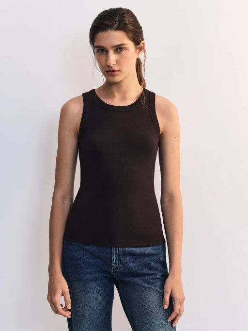 Базовая майка с вырезом халтер TOP0526-27 / Zarina