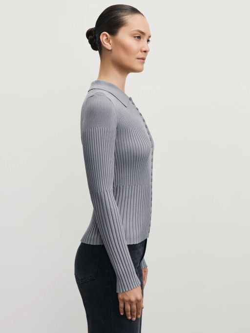 Облегающий джемпер поло из вискозы / Zarina фото 4