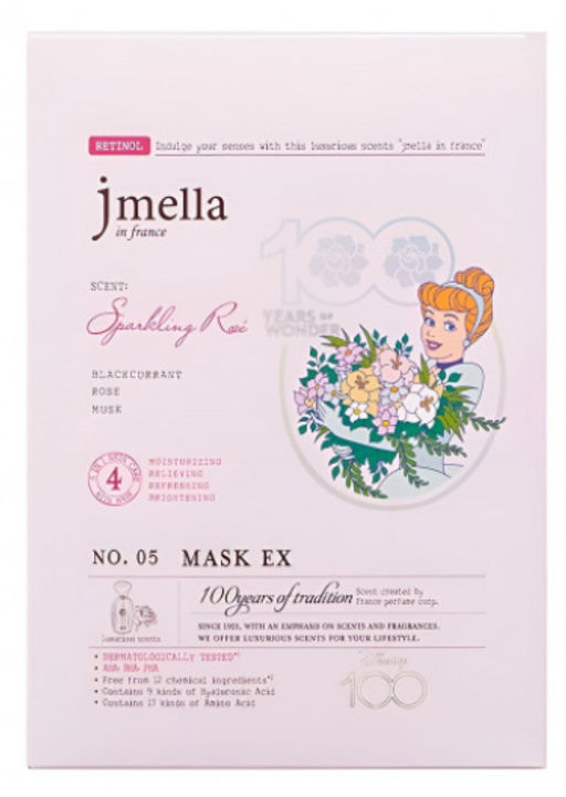 0% ОРГ.СБОР!!! JMSOLUTION Тканевая маска увлажняющая парфюмированная JMELLA IN FRANCE SPARKLING ROSE MASK DISNEY (30 мл)  фото 2