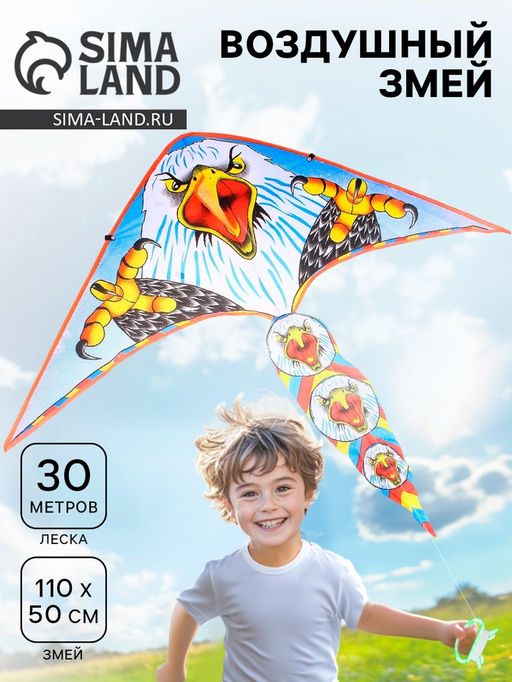 Воздушный змей Орёл, большие лапы, с леской - Funny toys фото 2