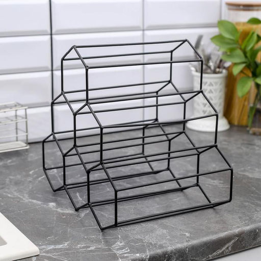 Подставка для бутылок Доляна «Соты», 28.5×27.4×21 см, чёрная