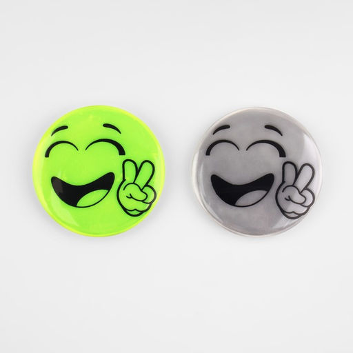 Цена за 5 шт. Светоотражающий значок «Всем мир», d=5.8 см, жёлтый