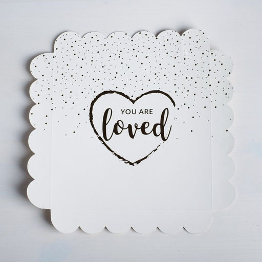 Цена за 5 шт. Коробка для печенья, кондитерская упаковка с PVC крышкой, You are loved, 21 х 21 х 3 см