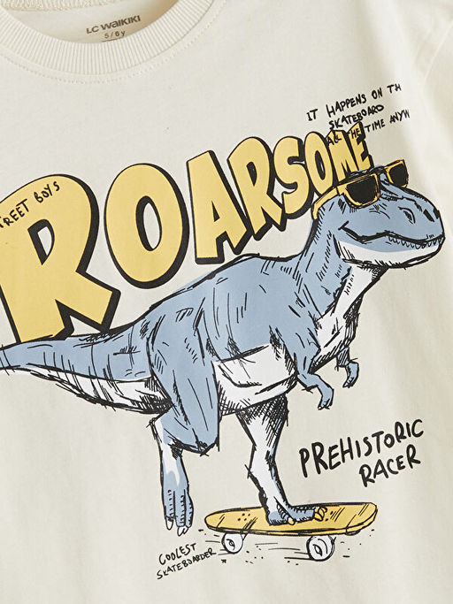 Dinozor Bask?l? Erkek ?ocuk Ti??rt ve ?ort 2li