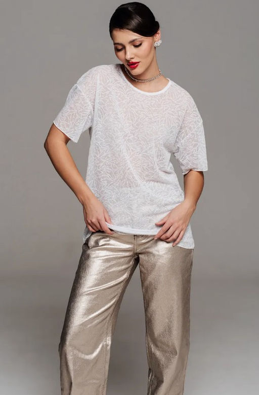 Футболка полупрозрачная паутинка оверсайз - Sahar art lab фото 10