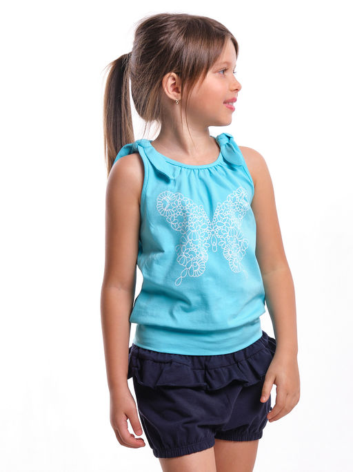 Футболка-топ UD 0359 голубой/белый кант - Mini maxi фото 22