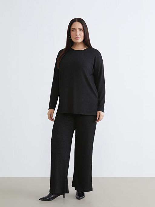 B?y?k Beden Beli Lastikli Kad?n Pantolon