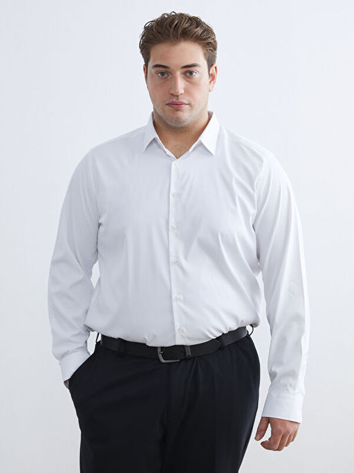 Slim Fit Uzun Kollu Gabardin Erkek G?mlek