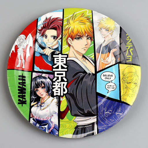 Цена за 20 шт. Тарелка одноразовая бумажная "Аниме", 18 см