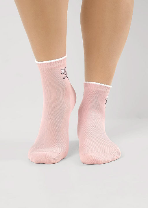 CLE Носки жен.Д2506 тиара укороч меланж св.серый - Clever wear фото 4