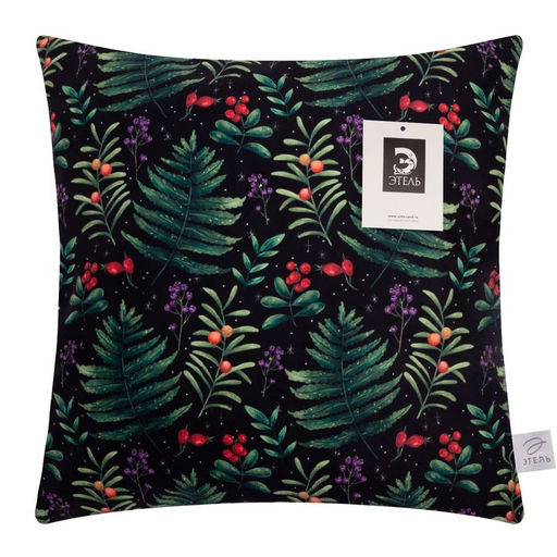 Наволочка декоративная «Этель. Папоротник», 40×40 см, велюр