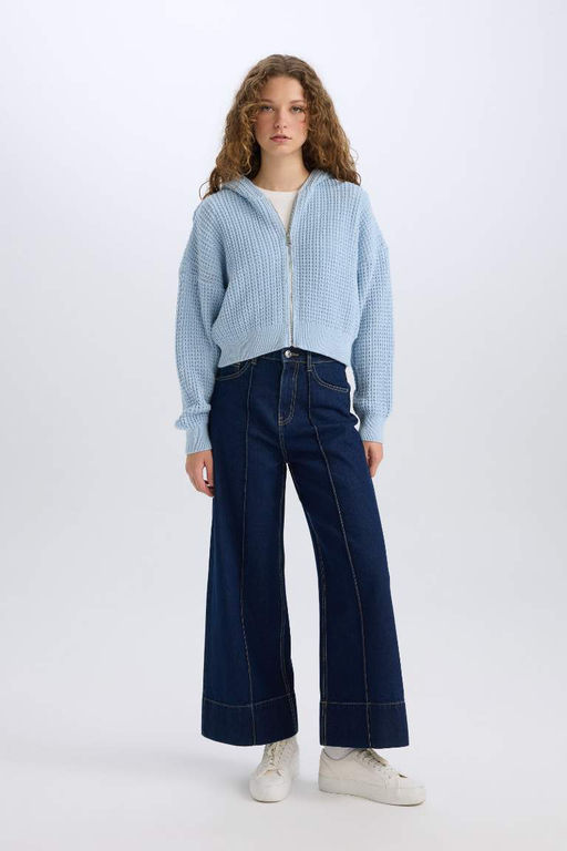 Regular Fit Kapusonlu Fermuarl? Triko H?rka - Defacto фото 3