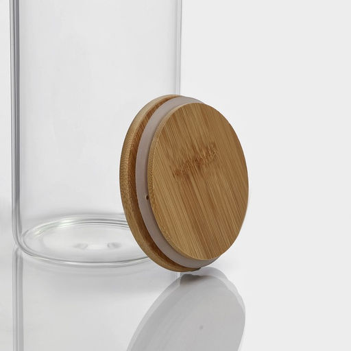 Банка для сыпучих BellaTenero «Эко», 1.9 л, 10×28.5 см, с бамбуковой крышкой, стекло, прозрачная