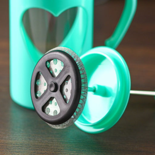 Заварочный чайник френч-пресс Доляна Комплимент, 350 мл, стекло, бирюзовый