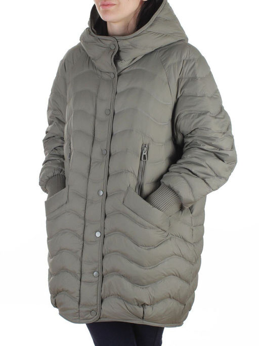 H-8912 GRAY/GREEN Куртка пуховая женская
