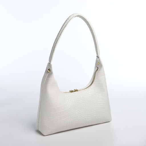 Сумка-багет на молнии, цвет белый - Simaland фото 2