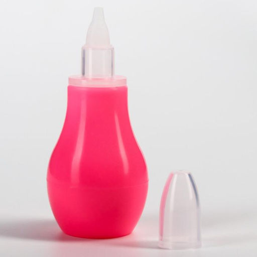 Детский назальный аспиратор, с колпачком, розовый «Груша»