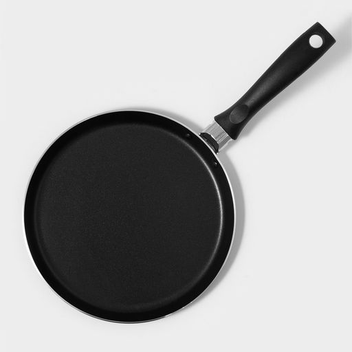 Сковорода блинная Lite, d=22 см, пластиковая ручка, антипригарное покрытие, алюминий, чёрная