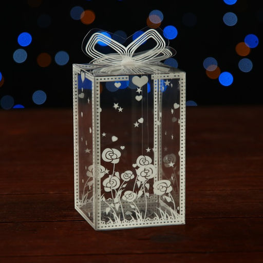 Цена за 5 шт. Складная прозрачная коробка из PVC, для упаковки подарков, Весеннее настроение, 6?6?10 см