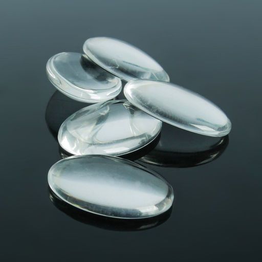 Цена за 3 шт. Кабошон стекло, овал 18×25 мм (набор 5 шт.), цвет прозрачный