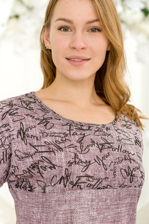 Туника женская из кулирки Льняная палитра-1 бордо