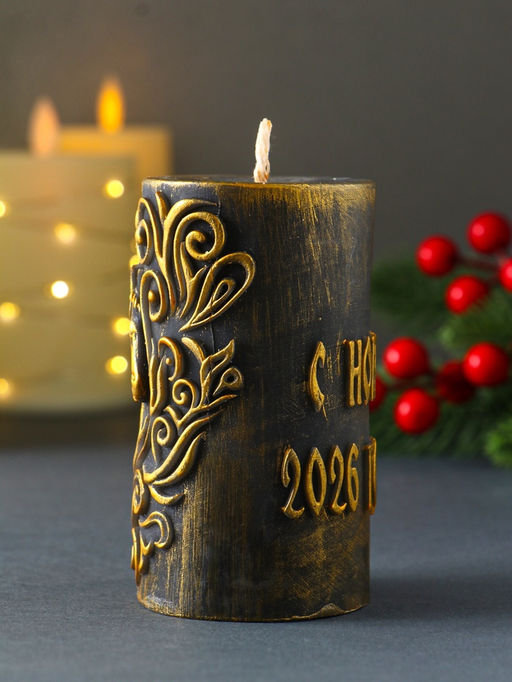 Свеча декоративная «Столбик с лошадью», бронза, 215 г, 55×55×100 мм