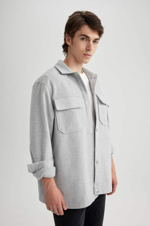 Куртка-рубашка с длинным рукавом Relax Fit Lumberjack - Defacto фото 3