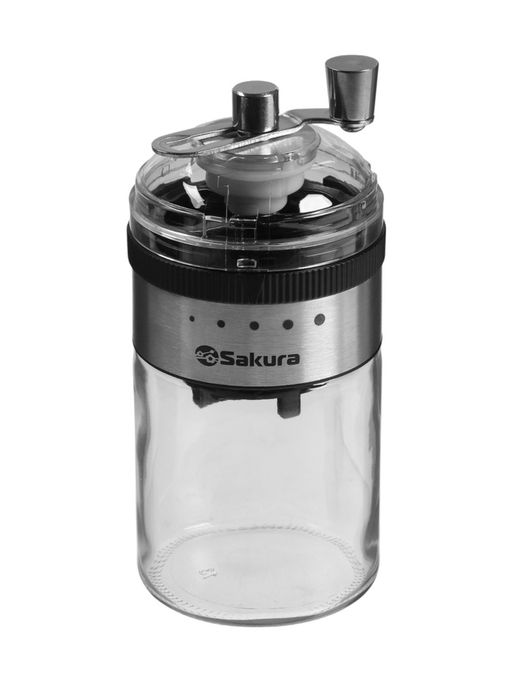 Кофемолка Sakura SA-6164, 3 в 1, мельница, стеклянная ёмкость для хранения, стакан для кофе
