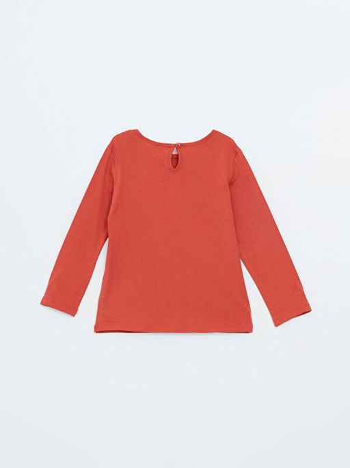 Bisiklet Yaka Uzun Kollu Bask?l? K?z ?ocuk Sweatshirt