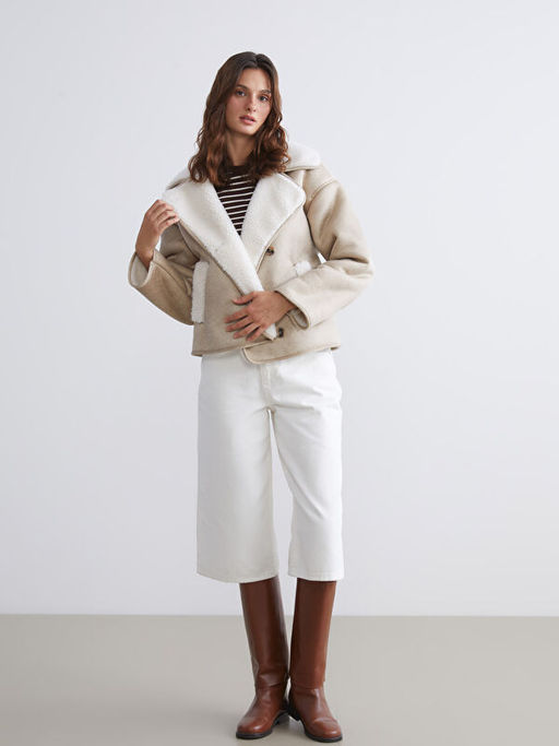 Biker Yaka Oversize Kad?n S?et Mont