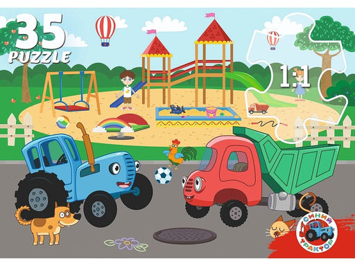 Puzzle 35 элементов "Синий Трактор" (ПУ35-2901) крупные детали, размер в собр. виде 300*215мм