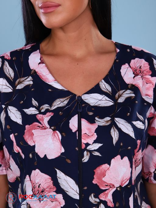 Трикотажный халат на молнии маки КМ-17 (3)