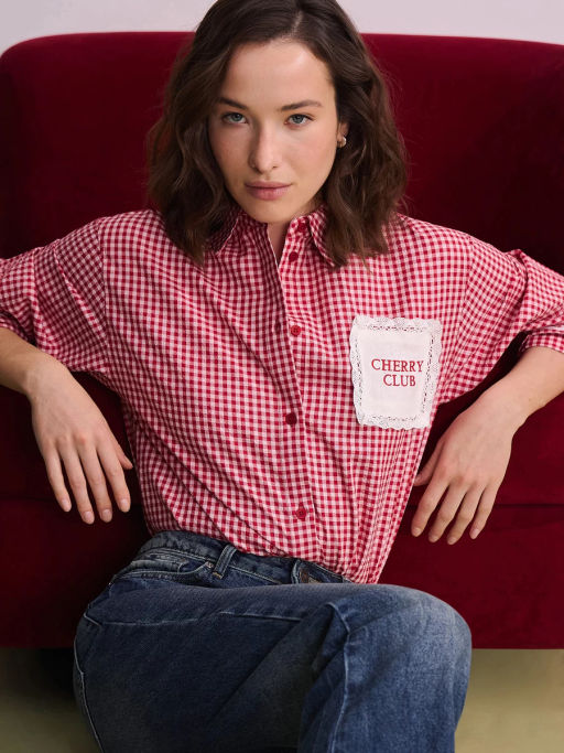 Рубашка из хлопка в клетку / Zarina