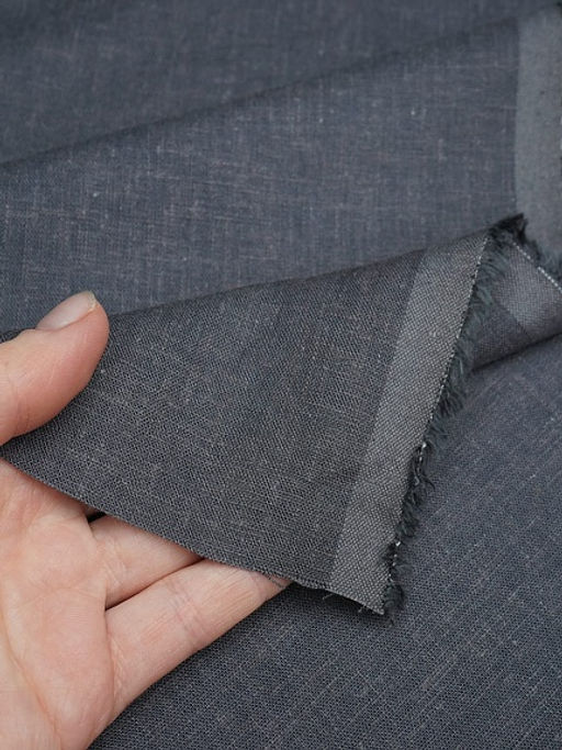 Лен с вискозой с эффектом мятости цв.Графитово-серый, ш.1.45м, лен-56%, вискоза-44%, 145гр/м.кв - Купава фото 3