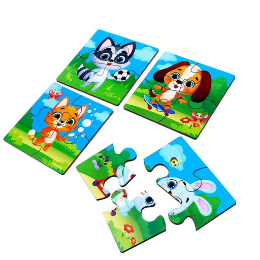 Пазл 4 в 1, 10х10 см - Лесная мастерская фото 7