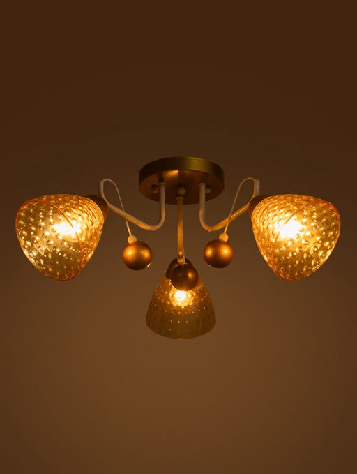 Люстра 12233/3, 3хE27, 60 Вт, золото/белый