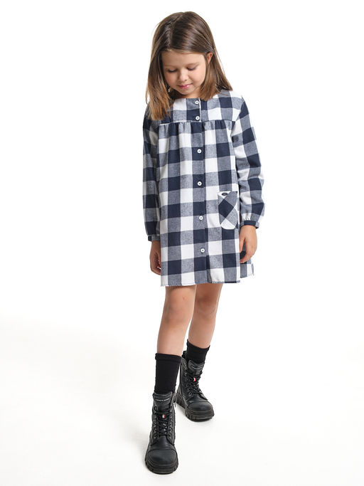 Платье для девочки UD 8069 синяя клетка - Mini maxi фото 4