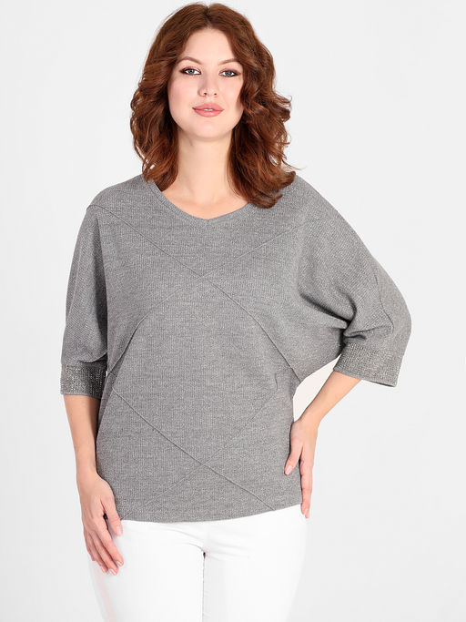 Блузка летучая мышь праздничная теплая - Almond фото 2