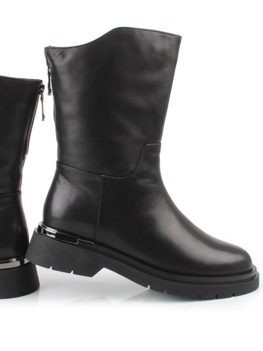 Z4228M BLACK Полусапоги зимние женские (натуральная кожа, натуральный мех) - Фабричный китай фото 14