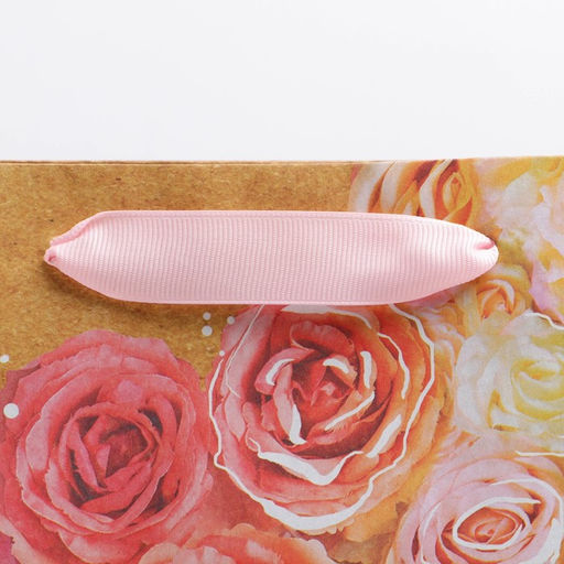 Пакет горизонтальный крафтовый Цветочное настроение, ML 27 23 11,5 см - Дарите счастье фото 3