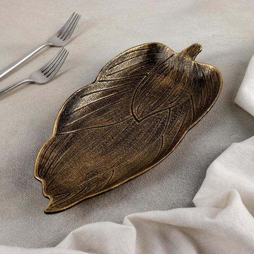 Блюдо для фруктов Доляна Винтажный лист, 30143 см, цвет бронзовый  фото 2