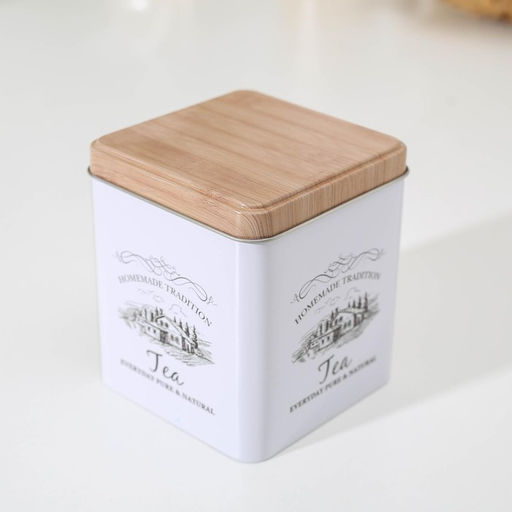 Банка для чая «Дом и поле», 12×10×10 см, белая