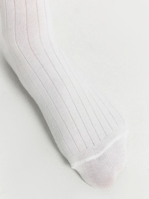 Цена за 5 пар! Гольфы для девочек белые с черными полосками