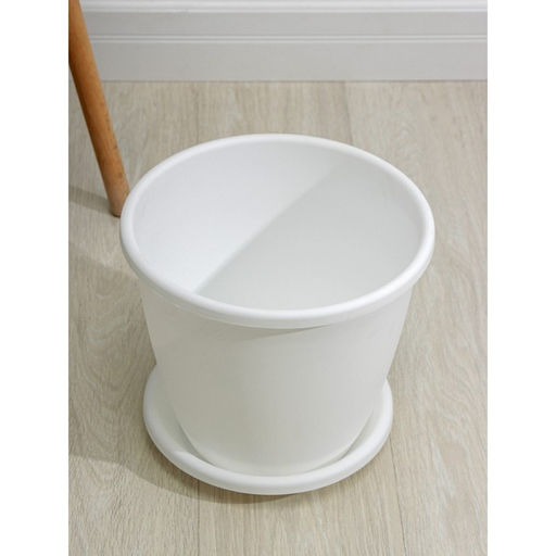 Горшок для цветов с поддоном «Альтернатива. Афина», 11 л, пластиковый, белый