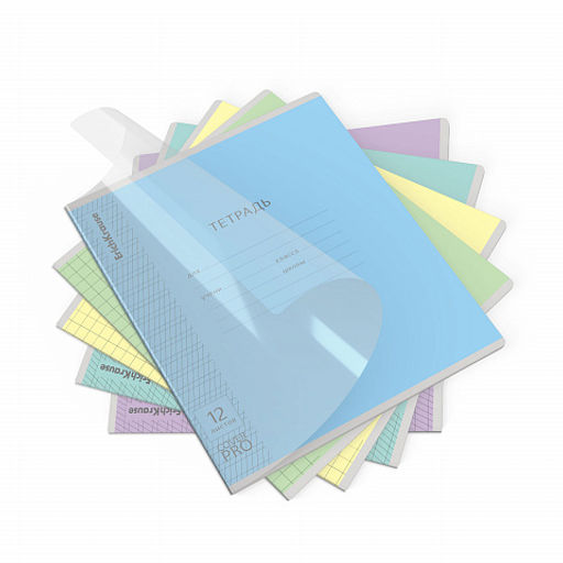 Цена за 10 шт. Тетрадь школьная ученическая с пластиковой обложкой на скобе ErichKrause Классика CoverPrо fizzy, А5+, 12 листов, клетка_MIX-PACK  фото 45