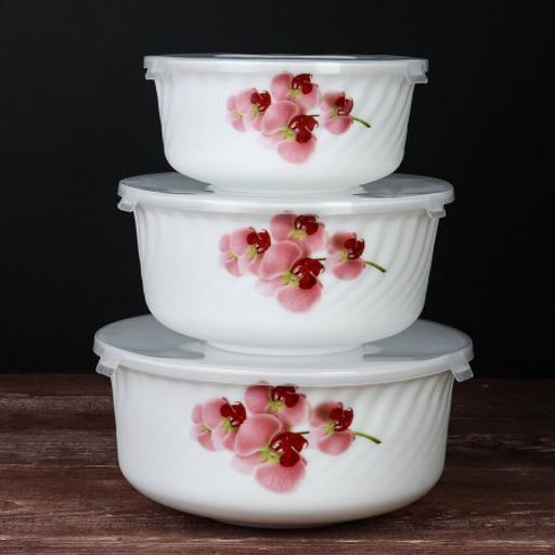 Салатник с крышкой 3 предмета 140/165/190 мм А Орхидея / 3XMW-YF-18141 /уп 12/ - Галеонтрейд фото 2