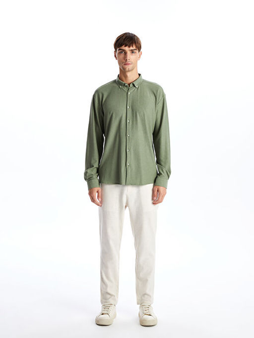 Regular Fit Uzun Kollu Erkek Dokulu G?mlek